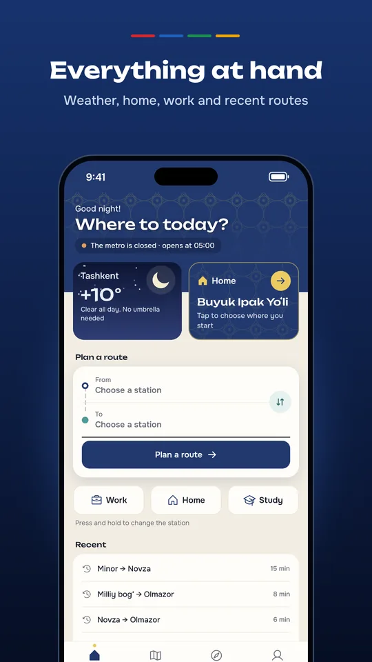 MetroGo app screen 1