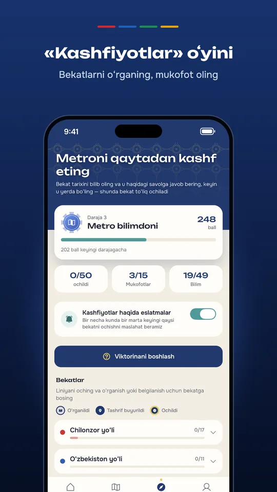 MetroGo ilovasi ekrani 7